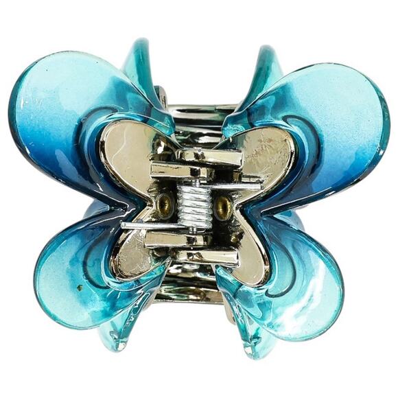 Whimsical Butterfly Floral Hair Accessories Set Blue Green Hair Sticks Claw Clip - Picture 9 of 12